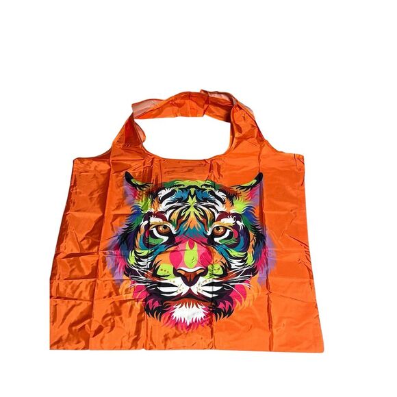 Colorful Tiger Tote Bag Unisex Orange - Picture 3 of 11